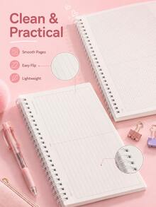 1pc This Planner Features Two-Page Layouts (Lined And Gridded), Color-Blocked Separation, And Includes A Title Section, Content Area, And Notes Section. It Is Spiral-Bound And Suitable For Student Class Notes And School Office Supplies. - Multiple Styles - View 4