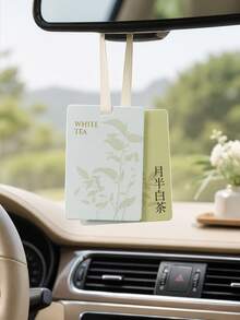 Tea Scented Car Air Freshener Hanging Card, Hanging Fragrance Card Suitable For Rearview Mirror, Closet, Bedroom And Home Scenes, Plant-Based Fragrance Diffuser With Convenient Hanging Ring, Decorative Scent Card, Multiple Tea Scent Options Available - Multicolor - View 4