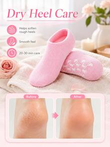 Moisturizing Silicone Gel Socks, Reusable Silicone Moisturizing Foot Socks, Designed For Women With Dry And Cracked Feet, Suitable For Foot Care, Foot Moisturizing, Foot Protection Shoe Covers, Easy To Clean, Lightweight Design, Relieve Heel Cracking, Soften Rough Skin, Calluses, Remove Dead Skin, Effective Foot Care, Best Christmas Gift For Women - Multiple Styles - View 1