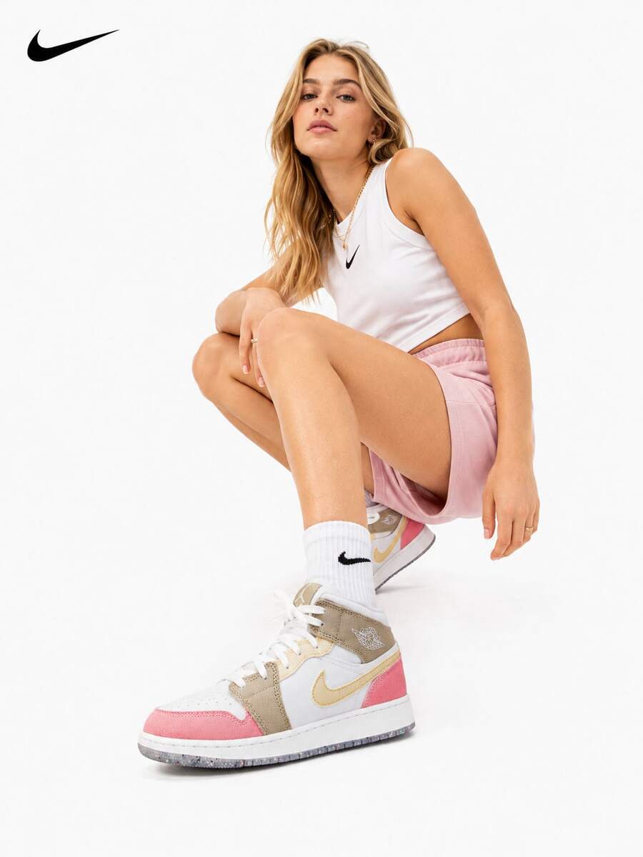 Nike 女款 Air Jordan 1 休閒板鞋 - 粉色 - 查看 1