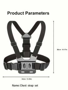 Outdoor Sports Camera Chest Strap, Universal Adjustable Chest Support, POV Perspective Chest Mount, Phone Live Streaming Chest Support, Body Fixing Device With Backplate, Dual Locking Design And Safety Buckle. Suitable For Cycling, Kayaking, Running, Video Live Streaming, Extreme Sports Camera Mounting, First-Person Perspective Cycling Shooting Accessory, Easy Installation, Perfect Gift For Cycling Photography Enthusiasts, Extreme Sports Phone Mount - Black - View 8