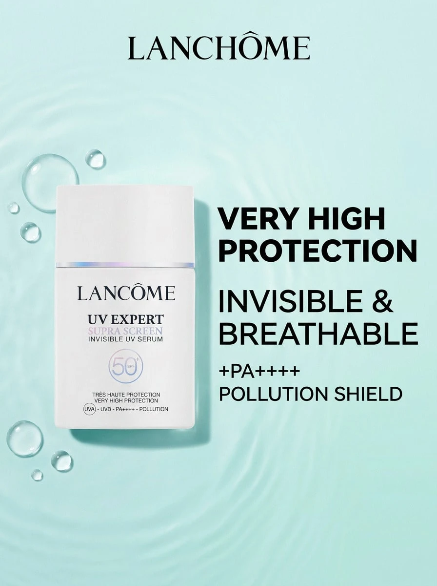 Lancôme UV Expert Supra Screen Invisible Serum Sunscreen SPF50+ 40 Ml – Sunscreen, Broad Spectrum SPF 50+, For All Skin Types, Clear, Suitable For Daily Morning Skincare - White - View 1