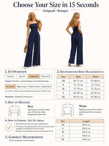 Perirose Women's Navy Strapless Wide Leg Jumpsuit, Ruched Bust Gold Button Detail Tailored One Piece, Fall Fashion Hoco Halloween Weekend Holiday Party Outfit - Navy Blue - View 8