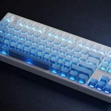 OEM Backlit Keycaps -104 Keys - Double Ray PBT Material - Minimalist Style, 61/64/68/84/87/96/98/100/104 Mechanical Keyboard, Gaming Keyboard Accessories, Gradient Backlight Effect, Durable PBT Material, Mechanical Keyboard Keycaps - View 4