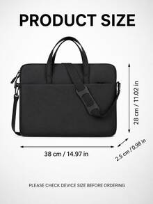1pc Solid Color Lightweight Laptop Bag With Zipper Protective Case And Shoulder Strap, Suitable For Office, Business Travel And Daily Commute - Multicolor - View 3