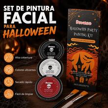 DOWMOO Set De Maquillaje Facial Para Halloween, Colores Vibrantes Para Maquillaje De Fiesta, Variedad De Tonos Para Crear Diseños Creativos, Apto Para Uso En Fiestas Y Eventos Temáticos - Multicolor - Ver 5
