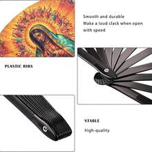 1pc Women's Handheld Fan, Vintage Pattern Design, Bright Retro Style, Lightweight And Portable, Suitable For Daily Use, Outdoor Activities And Party Occasions, Ideal Fashion Accessory - Hand Fan - View 4