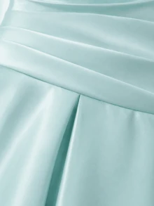 Elegant Women's Ball Gown, Open Shoulder Design, Short Sleeves, Knee-Length Flared Dress, Backless, Woven Fabric Wedding Party Fall - Baby Blue - View 8