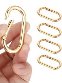 Oval Metal Carabiner, Trigger Snap O‑Ring Spring Keychain Clasp, Heavy‑Duty Oval Dog Tag Clip With Gift Box, Metal Spring Snap Hook, Replacement Accessory For Bag Wallet Keychain, Purse Charm, Backpack Ornament, DIY Jewelry Finding, Gift Decoration - Multicolor - View 2