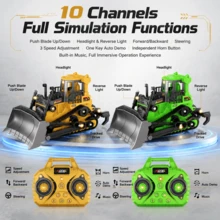 1:64 Desktop Mini Alloy Remote Control Bulldozer, 2.4G Wireless Phone APP Control With Lights, Rechargeable Realistic Engineering Model, Fun Desktop Toy Gift For Boys And Girls, Portable RC Toy Car, Ideal Children's Game Gift Toy - Multicolor - View 3