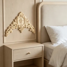 1pc Wooden Carved Decorative Applique, Corner Floral, Home Decor, Suitable For Cabinets, Doors, Furniture, Accent Walls, Entryways, Offices, Holiday Decor, DIY - Multicolor - View 12