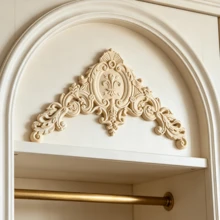 1pc Wooden Carved Decorative Applique, Corner Floral, Home Decor, Suitable For Cabinets, Doors, Furniture, Accent Walls, Entryways, Offices, Holiday Decor, DIY - Multicolor - View 8