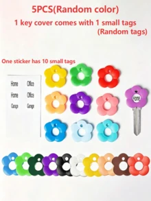 Colorful Bloom Silicone Elastic Key Identifier - Flower-Shaped Key Cover, Easy To Identify, Random Color Combination - Perfect For Sisters And Friends, Ideal Valentine's Day/Mother's Day/Birthday Gift - View 10