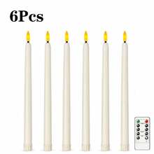Flameless Flickering Taper Candles With Remote Control Timer, Battery Operated (Batteries Not Included), Long-Lasting, Perfect For Party And Creative Craft Decoration, Suitable For Party, Wedding, Holiday And Home Decor - Multicolor - View 12