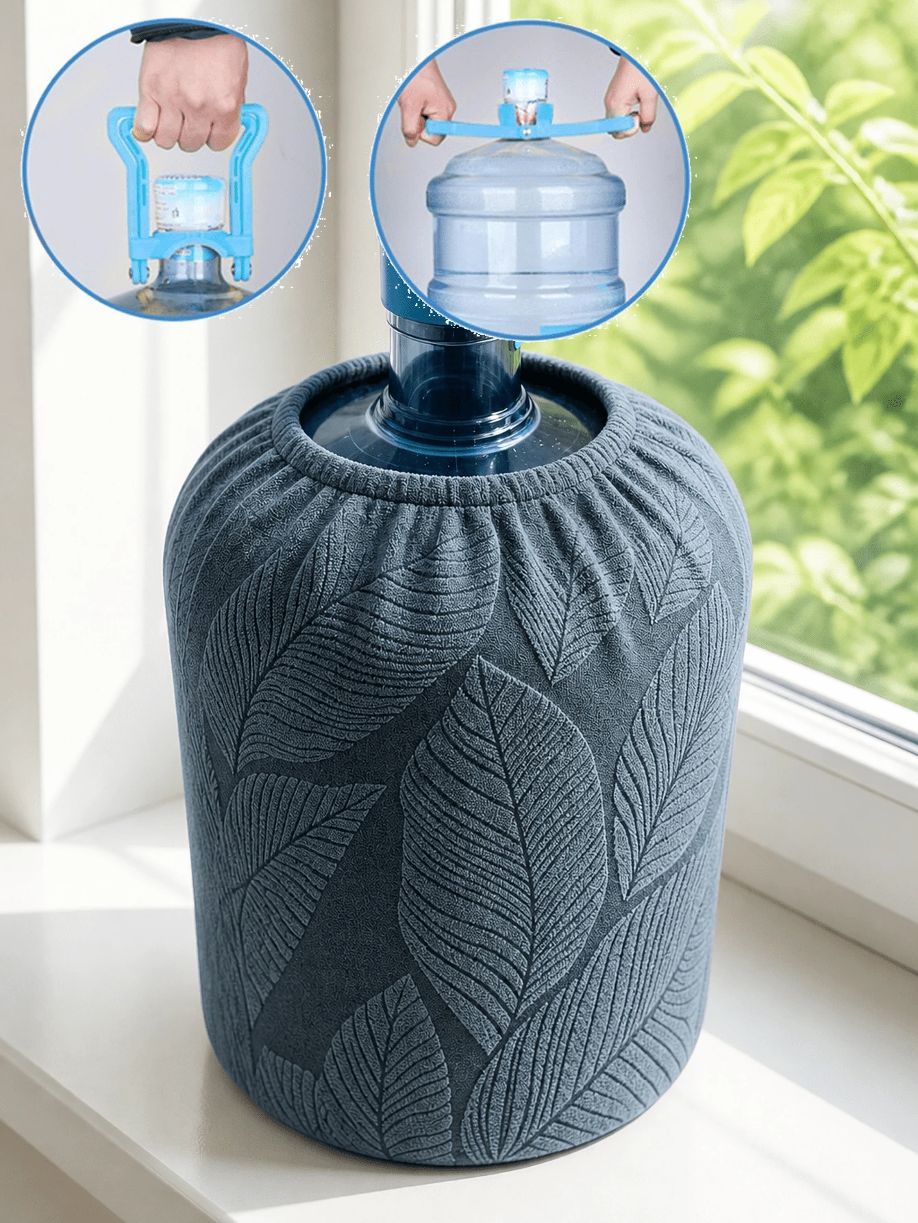 Elastic Fabric Water Bucket Dust Cover Set With Bucket Handle, Stretchable Dust Protection Cover, Suitable For Home, Hotel, Office, Easy To Carry, Durable, Ideal For Home, Hotel Manager, Office Staff, Perfect Housewarming, Holiday Or Thanksgiving Gift - Multicolor - View 1