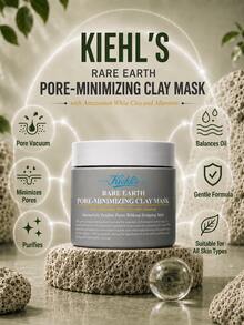 Kiehl's Rare Earth Deep Pore Cleansing Mask, 125ml Full Size, 14ml Sample, Deep Cleans Pores, Oil Control, Suitable For All Skin Types - Second Generation White Clay Mask - View 7