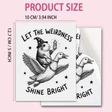 10 buah Stiker Perekat Diri Kutipan Hewan Lucu Hitam Putih, Desain Burung & Tupai Gambar Tangan Retro, Label Dekoratif untuk Jurnal, Buku Catatan, Hadiah & Scrapbooking - 10Pcs - View 3