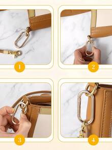 Oval Metal Carabiner, Trigger Snap O‑Ring Spring Keychain Clasp, Heavy‑Duty Oval Dog Tag Clip With Gift Box, Metal Spring Snap Hook, Replacement Accessory For Bag Wallet Keychain, Purse Charm, Backpack Ornament, DIY Jewelry Finding, Gift Decoration - Multicolor - View 8