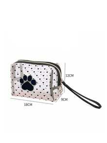 Cute Paw Embroidery Heart Dot Mesh Cosmetic Bag,Transparent Nylon Mesh Cosmetic Bag, Women's Portable Handheld Travel Toiletry Pouch Multi‑Size Makeup Storage Organizer For Wome - Multicolor - View 11
