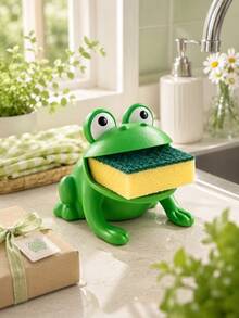 1 buah Tempat Sikat Cuci Piring Berbentuk Katak, Rak Pengering Spons, Rak Penyimpanan Kain Lap, Bahan Plastik - Beraneka warna - View 11