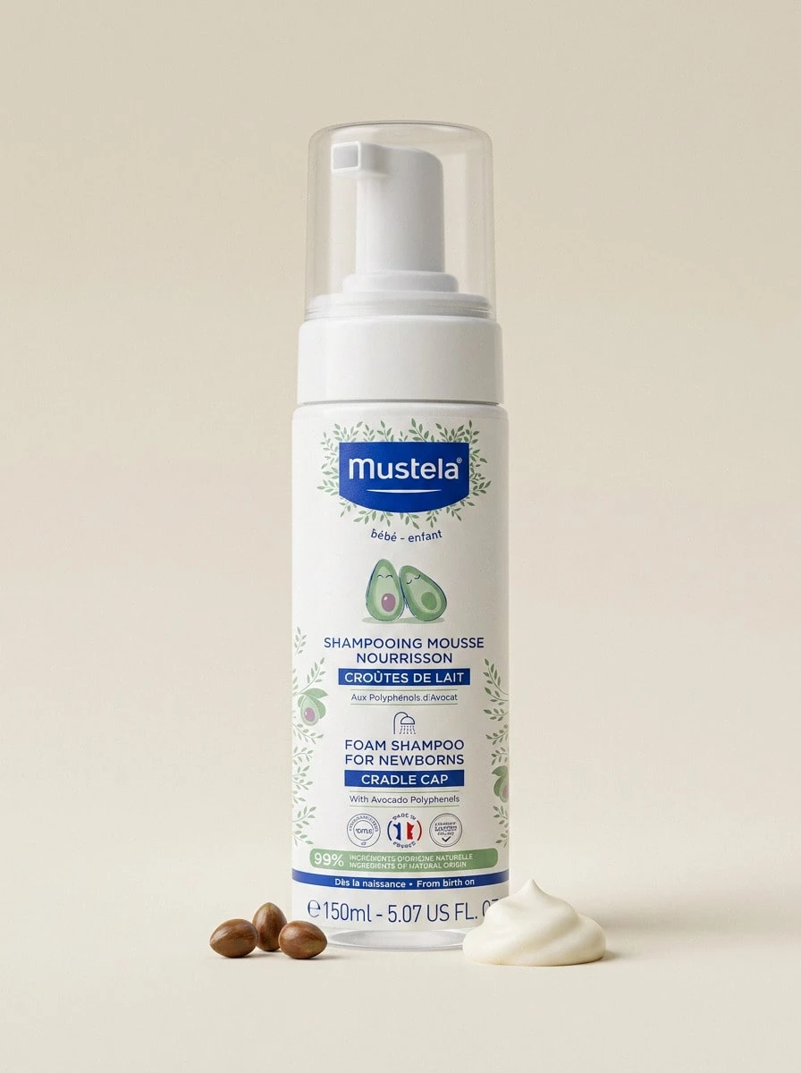 Mustela Foam Shampoo For Newborns 5.07oz/150ml – Foam Shampoo, Cradle Cap Care, For Newborns, Avocado Polyphenols, Suitable For Baby Bath Time - Multicolor - View 1