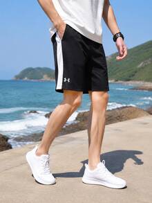 Under Armour Men's Train Stretch 2.0 Knit Loose Fit Outdoor Workout Shorts 1383346-001 - Black/white - View 2