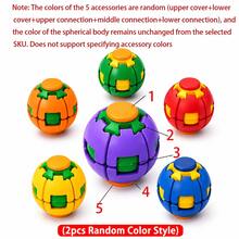 1pc/2pcs/5pcs Random Color Splicing Rotating Fidget Ball, ABS Press Rotating Interlocking Ball, Fun Stress Relief Handheld Toy, Portable Desktop Gadget, Suitable For Adults And Teens 14+, Office, Home And Travel Use - Multicolor - View 12