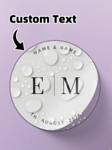 1/30/60/120/180pcs Customizable Round Text Stickers, PVC Waterproof & Oil-Proof, Suitable For Gift Bags, Gift Boxes, Invitations, Vase Decoration, Ideal Gift For Parents, Lovers, Friends, Colleagues, Perfect For Weddings, Birthdays, Parties, Bachelor Parties, Engagement Parties - Multicolor 1 - View 2