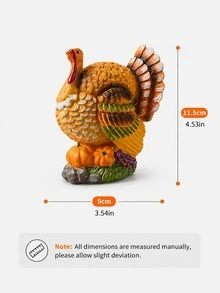 1pc Fall Turkey Figurine, Thanksgiving Decorations For Home, Autumn Harvest Tabletop Decor, Turkey Centerpiece Ornament For Shelf, Mantel, Dining Table, Kitchen & Living Room - Turkey Sculpture - View 7