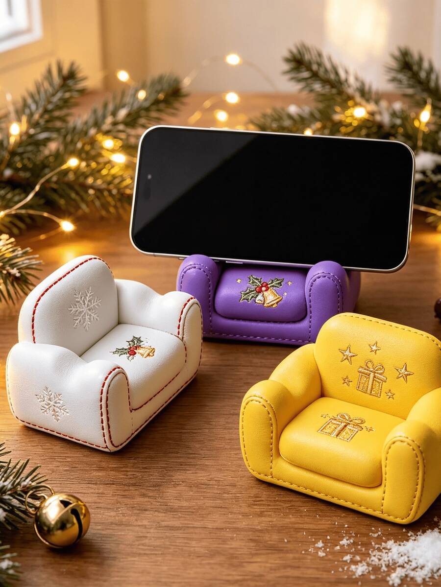 Sofa Shaped Phone Holder, Creative Desktop Phone & Tablet Stand, Mini Sofa Ornament, Suitable For Desk, Office, Bedroom, Nightstand And Home Decor - Multicolor - View 1