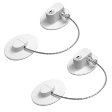 1pc White/Black Multi-Functional Child Lock, Double Lock No Drill Cabinet Door Lock, Window Lock With Limiter, Home Security Lock - White - View 15