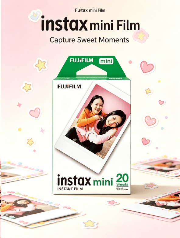 FujiFilm Mini White-Edged Photographic Paper, Instant Film, Universal For Mini Cameras, Travel Souvenirs, And Journals, High-Definition Color Development, Vintage Film Consumables, Portable And Easy To Store.