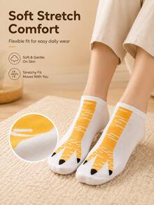 Novel Chicken Leg Socks With Fun Animal Paw Print 3D Printed Socks. A Great Choice For Funny Gifts And Gift Exchange, Especially For Holiday Parties And Oddity Socks Day. One Size Fits All, Unisex. - Multicolor - View 4