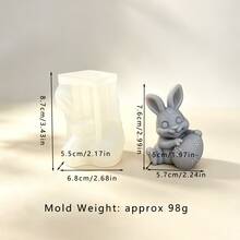 Easter New 3D Rabbit & Egg Shaped Silicone Mold, Aromatherapy Candle Mold, Suitable For Making Desktop Plaster Decor, Creative Gift - D728 Easter Bunny Mold - View 2