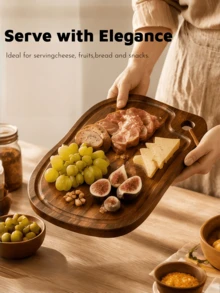 Rosewood Cutting Board, High-Quality Wooden Cutting Board, Cutting Board With Hanging Rope, Chopping Board, Hanging Cutting Board, Cutting Board With Groove For Drainage, Convenient For Daily Use, Suitable For Preparing Fruits, Vegetables, Fish And Meat, Perfect For Restaurant, Picnic, Backyard, Holiday Party And Other Occasions, Kitchen Accessories, Kitchen Supplies, Kitchen Tools, Holiday Gift, Cutting Board, Chopping Board, High-End Texture Suitable For Gifting - View 9