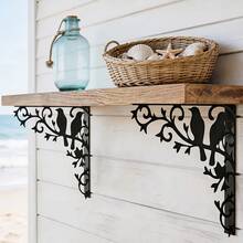 2pcs Hummingbird Garden Metal Wall Shelves, Space-Saving, Wall-Mounted Installation (Drilling Required), Suitable For Outdoor Garden, Yard, Indoor Bedroom And Balcony Decorative And Practical Storage, Multi-Functional Storage Rack - 2pcs Hummingbird - View 6