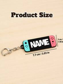 Customized Game Console Name Keychain, Personalized Letter Key Chain, Gamer Style Bag Charm, Customized Keychain, Customizable Name Gamer Gift - Multicolor - View 8