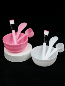 9pcs/Set (Includes 2 Mask Spoons, 2 Mask Bowls, 2 Mask Brushes, 2 Mask Sticks, 1 Spray Bottle) Mask Mixing Tool Kit, Mask Mixing Bowl Set, Bowl, Stick, Brush, Mask Mixing Bowl Set, DIY Mask Mixing Tool Kit, With Mask Bowl, Stick, Mask Brush And Premium Soft Mask Brush - Multicolor - View 3