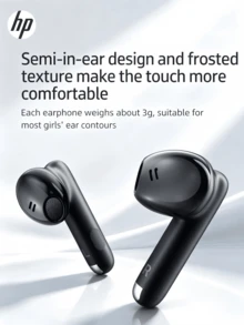 Back To School Gift--HP H10JSE Wireless Bluetooth Earbuds, Compatible With Apple, Android And Other Devices, Wireless Earbuds (Includes Charging Case With Brown Storage Bag), Bluetooth 5.4, IPX4 Waterproof, 30 Hours Battery Life, Built-In Microphone - View 8