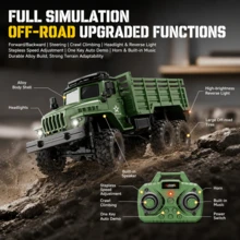 Truk Militer RC Mini Paduan Logam Skala 1:64, Mobil Kendali Jarak Jauh 2.4GHz dengan Kontrol Aplikasi, Lampu LED, Klakson & Musik, Pengaturan Kecepatan, Demo Otomatis, Mainan Model Truk RC Simulasi Desktop, Hadiah Ulang Tahun untuk Anak Laki-laki dan Perempuan - MultiWarna - View 4