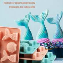 Cetakan Silikon Ekor Putri Duyung, Cocok untuk Cokelat, Fondant, Dekorasi Kue, Topper Cupcake, Resin, Sabun, Permen, dan Pembuatan Bunga Gula. - MultiWarna - View 4