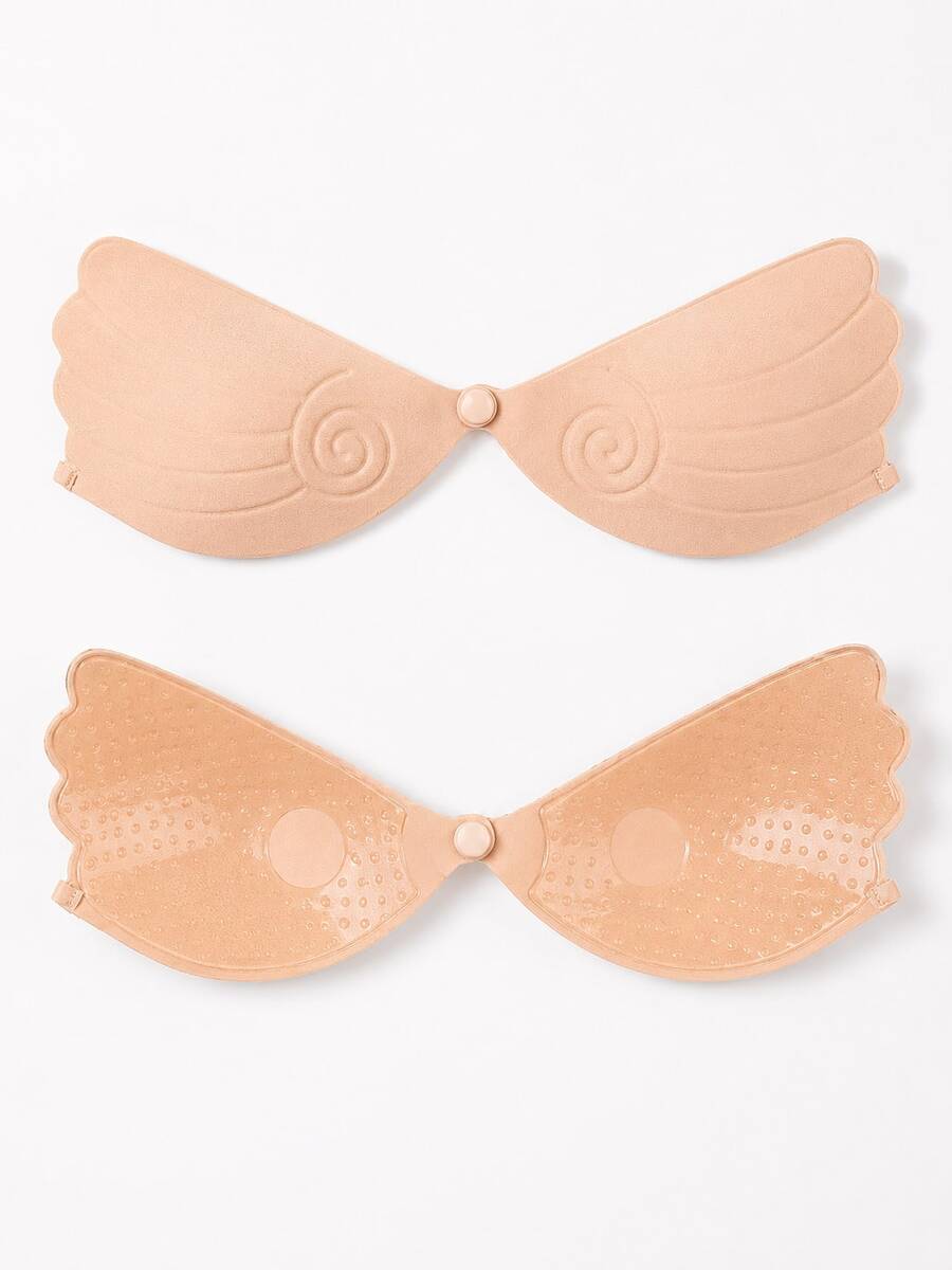 2/1 Pair New Self-Adhesive Push-Up Bra Pads, Nude/Black - Multicolor - View 1