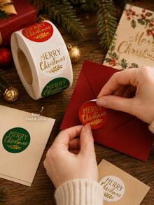 Christmas Stickers Gift Stickers Envelope Stickers Christmas Gold Foil Self-Adhesive Stickers Holiday Decoration Stickers Labels Christmas Decorative Stickers For Gift Wrapping Holiday Cards Envelope Sealing Cute Gold Foil Design - Multicolor - View 3
