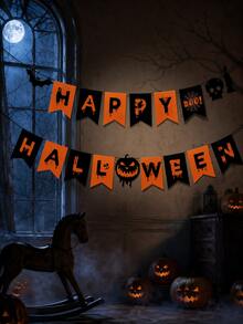 1 Set Halloween Bat Banner Garland Theme Party Banner Birthday Banner Baby Shower Decoration Props - Multicolor - View 2