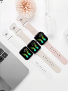3件組中性時尚蘋果矽膠錶帶，適用於 38/40/41/42/44/45/49mm Ultra/SE/8/7/6/5/4/3/2/1 - 彩色 - 查看 4