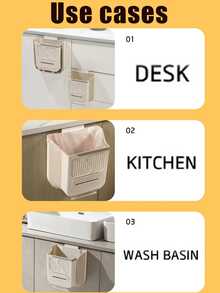 Folding Hanging Kitchen Waste Trash Can With Food Scraps Compost Bin Wall-Mounted For Cabinet Doors Bathrooms Toilets Cars RVs Campers Compact Storage Solutions - Multicolor - View 12
