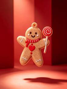 1 Set (8pcs) Cute Gingerbread Man Christmas Pendants, Xmas Tree Hanging Ornaments For Winter Holiday Decor - One Size - View 6