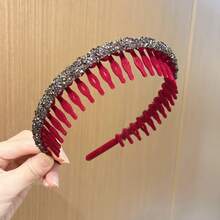 1pc Vintage High Top Headband - Elegant Braided Band With Teeth, Non-Slip Decorative Hairband, Fashionable Women's Hair Accessory - Multicolor - View 3