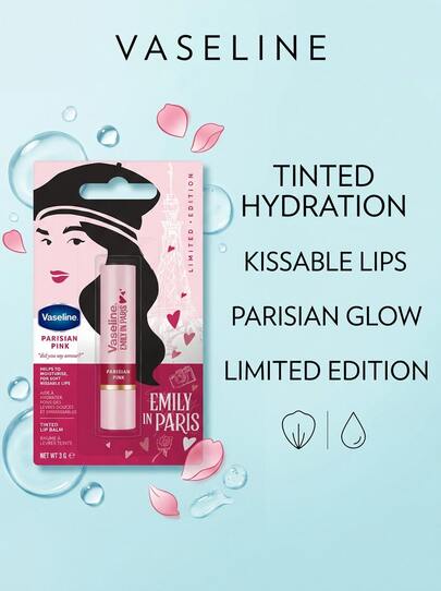 Vaseline Emily In Paris Limited Edition Lip Balm Parisian Pink 3 G – Lip Balm, Moisturizing, For Women, Parisian Pink, Suitable For Daily Lip Care