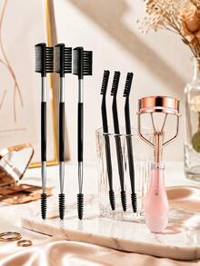 Women's Makeup Eyelash Curler, Rose Gold Metal Frame With Water Drop Non-Slip Handle, Suitable For Single Eyelids And Double Eyelids, Long-Lasting Curl And Shaping, Home And Travel Makeup Tool - Pink - View 12